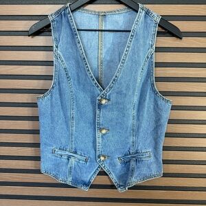 Vintage Style Denim Vest in Medium